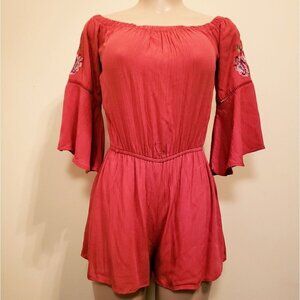 LOVE, FIRE NWT Orange Embroidered Romper